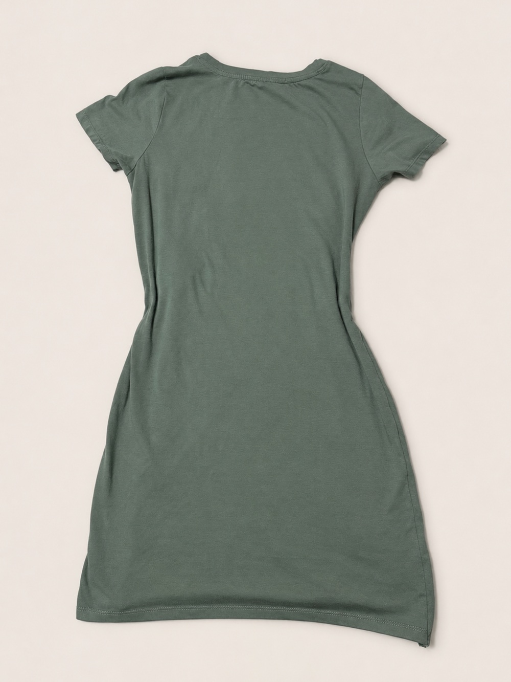 Olive Tie-Waist Short Sleeve Dress - Unbranded - Picture 4 of 4